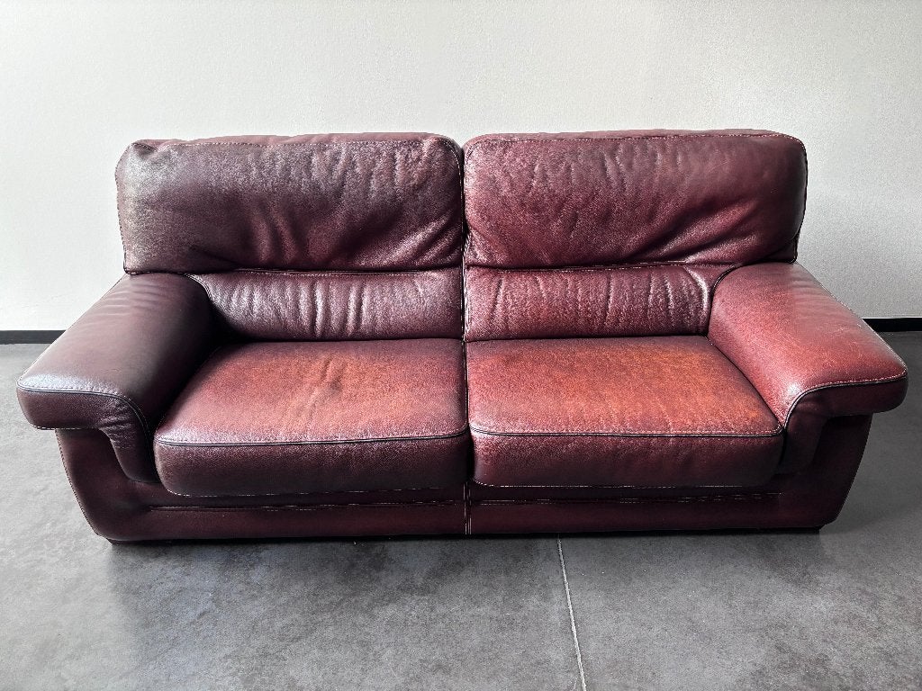 Lederen salon, Ophalen, Gebruikt, Rechte bank, Leer
