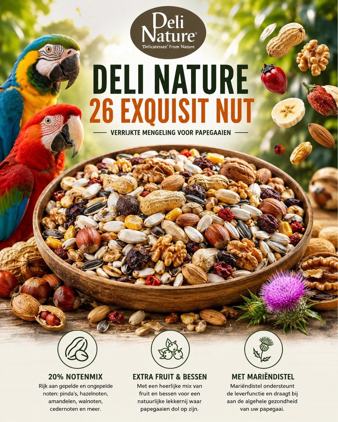 Deli Nature 26 Noix exquises 1 kg - Fruits et noix - Perroqu, Animaux & Accessoires, Oiseaux | Accessoires, Enlèvement