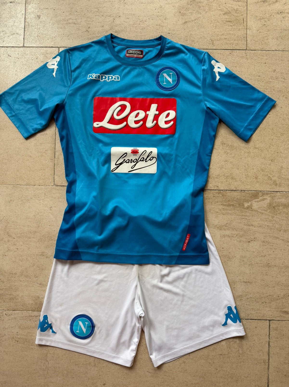 Voetbalshirt met short Kappa Napels maat 164, Ophalen of Verzenden, Zo goed als nieuw, Jongen, Sport- of Zwemkleding