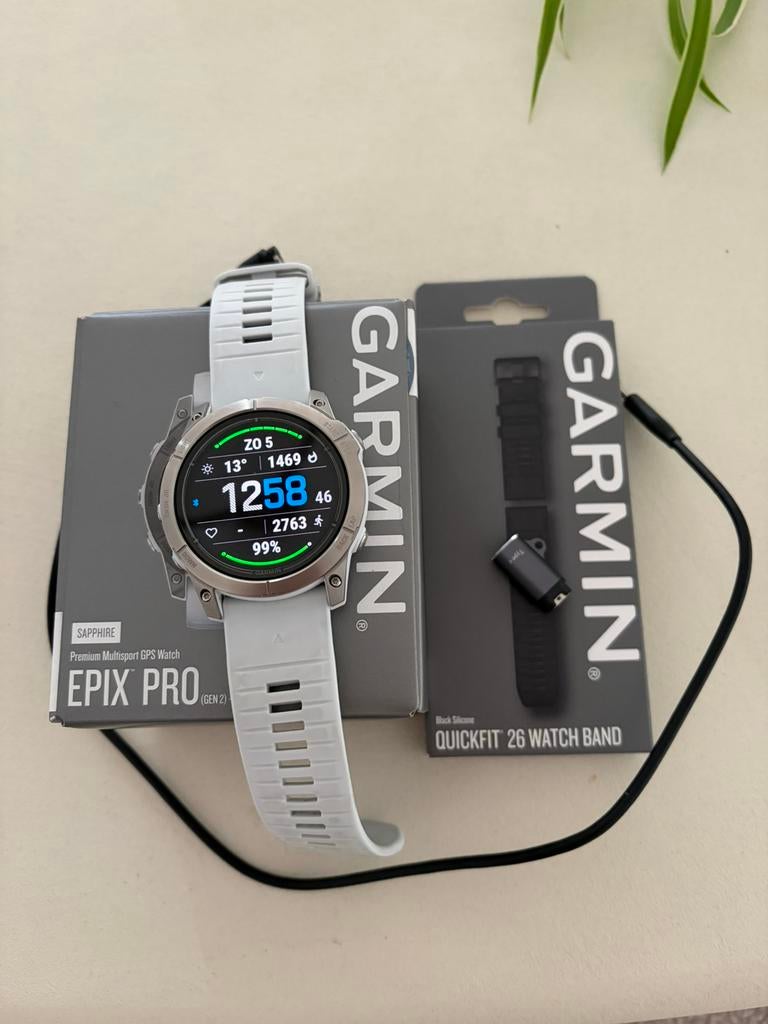 Garmin Epix Pro (gen 2) Sapphire 51mm, Étanche, Enlèvement ou Envoi, Comme neuf, Blanc