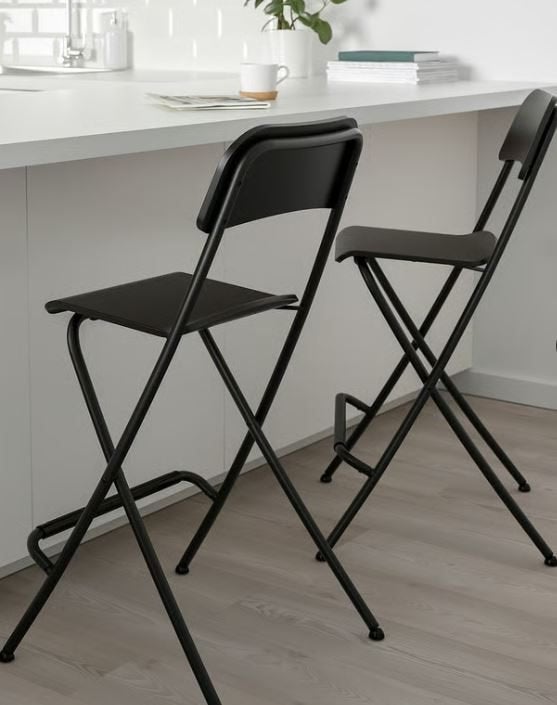 partij 10 stuks stevige barkrukken IKEA Franklin zwart, Ophalen, Met voetsteun, 60 tot 90 cm, Hout