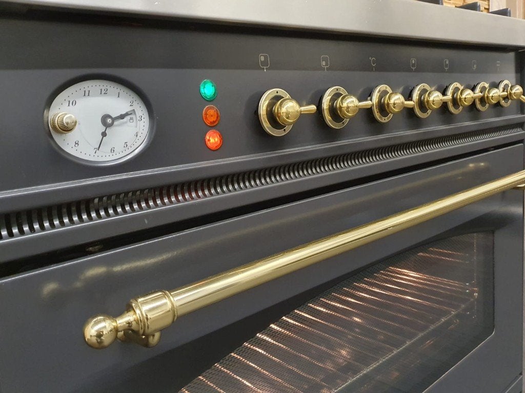 🔥Boretti Fornuis 80cm antraciet + messing elektrische oven, Electroménager, Gaz, Classe énergétique A ou plus économe, Comme neuf