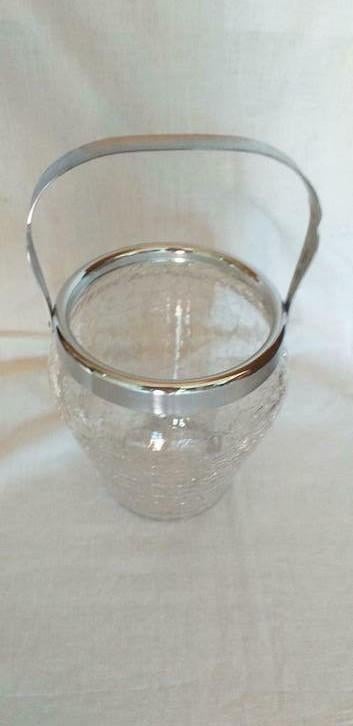 Seau à glacons en verre craquelé vintage, Enlèvement ou Envoi