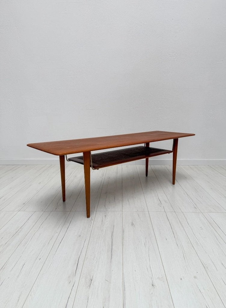 Table basse FD 516 Peter Hvidt en teck France & Daverkosen, Maison & Meubles, Teck, 150 à 200 cm, 150 à 200 cm, Vintage Mid-Century Design
