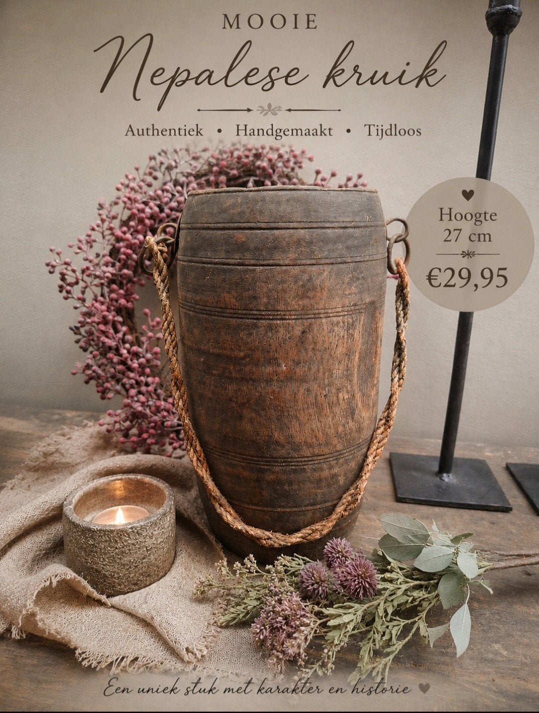 prachtige nepalese kruik, Ophalen of Verzenden, Landelijk