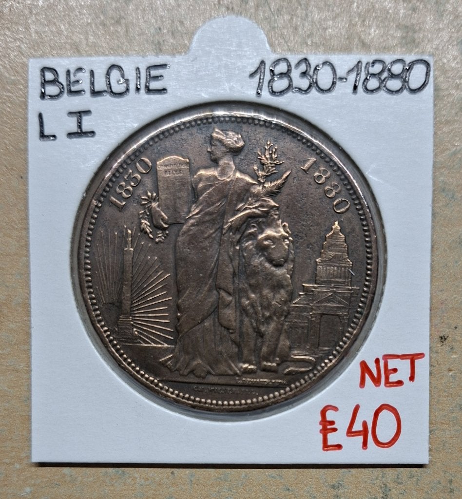 50 JAAR  ONAFHANKELIJKHEID 1880   BELGIE  LI   € 40, Timbres & Monnaies, Monnaies | Belgique, Enlèvement ou Envoi, Bronze, Monnaie en vrac