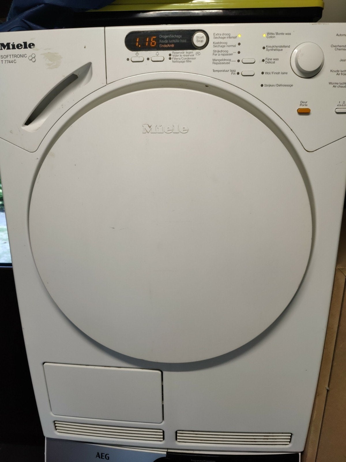 Miele Softtronic T7744C Droogkast, Elektronische apparatuur, Droogkasten, Ophalen, 6 tot 8 kg, Gebruikt, Voorlader