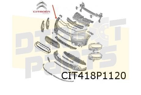 Citroën C4 Cactus (bij PDC) (2/18-) voorbumper (te spuiten), Neuf, -, -, Avant