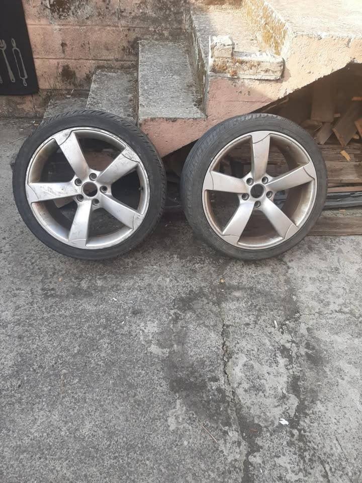 jantes alu + pneus 5x112 en 18 pouces, Ophalen, 18 inch, Gebruikt, All Season