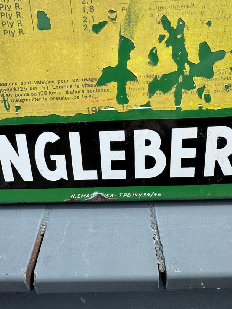ENGLEBERT emaille reclamebord, Verzamelen, Ophalen, Gebruikt, Reclamebord