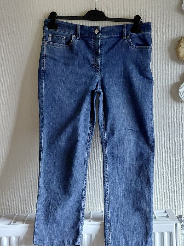 5-pocket 3/4 damesjeans, maat 42, Zerres, Blauw, Maat 42/44 (L), Ophalen of Verzenden, Driekwart
