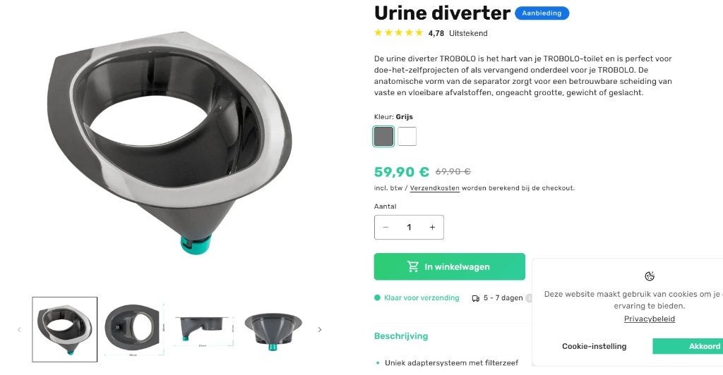 Trobolo - droogtoilet inzet met urine diverter, Caravans en Kamperen, Ophalen, Nieuw