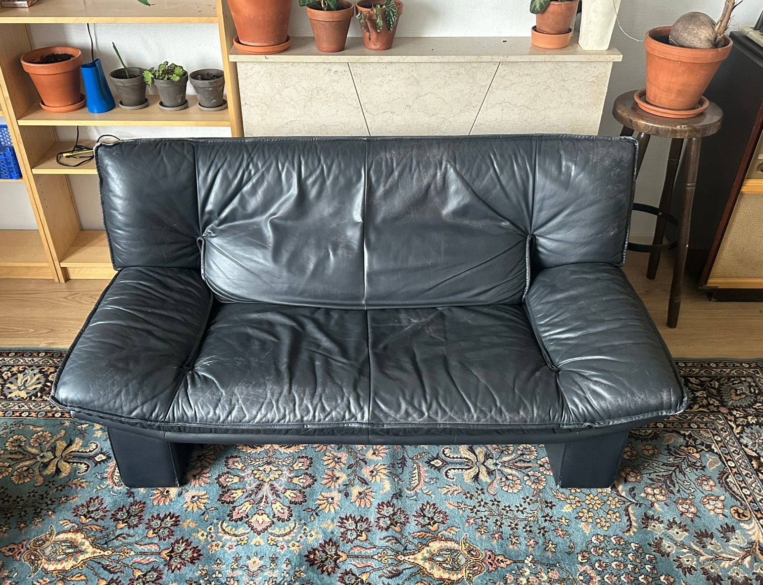 Nicoletti Salotti "Ambassador" canapé vintage en cuir, Ophalen, Gebruikt, 150 tot 200 cm, Tweepersoons