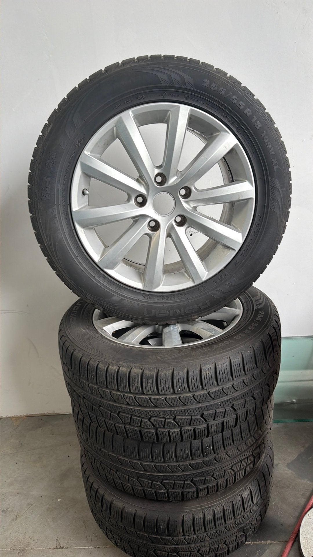 Jantes bmw 18 pouces kit hiver série 5 /6, Enlèvement, Comme neuf