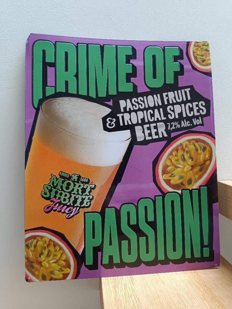 Tôle publicitaire Mort Subite - Crime of Passion, Collections, Enlèvement