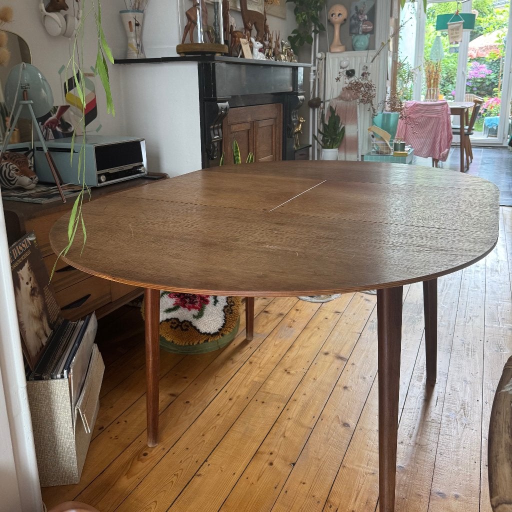 Originele Pastoe TTO5 uitschuifbare tafel jaren 50-60, Huis en Inrichting, Tafels | Eettafels, Ophalen, Gebruikt, 100 tot 150 cm
