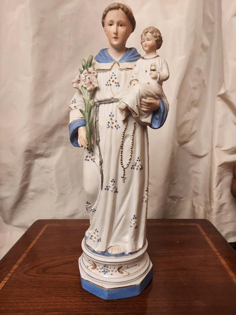 Vintage beeld Sint Antonius van Padua en kindje Jezus, Antiek en Kunst, Ophalen of Verzenden