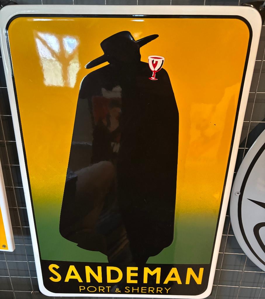 emaille reclamebord sandeman, Verzamelen, Ophalen of Verzenden, Nieuw, Reclamebord