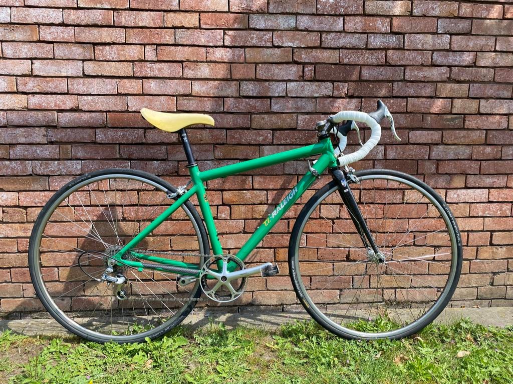 Kinder race fiets - Raleigh, Gebruikt, Velgrem, Geen vering, Ophalen