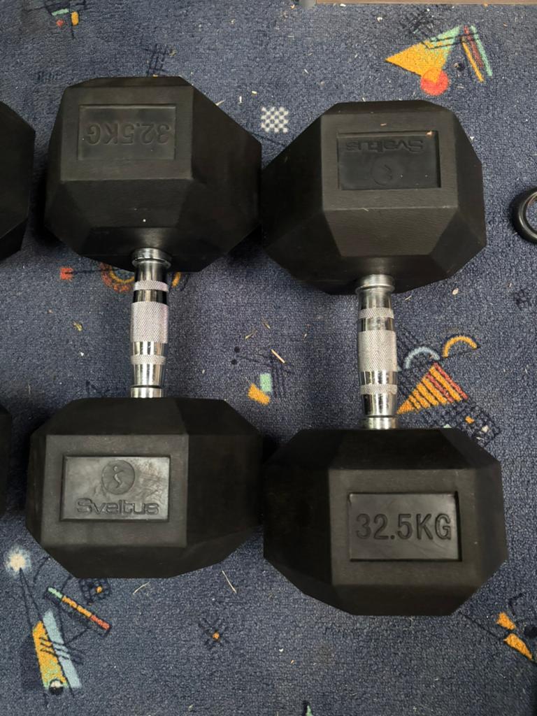 Hexa dumbbell 32.5 kilo, Sport en Fitness, Fitnessmaterialen, Ophalen, Zo goed als nieuw, Dumbbell