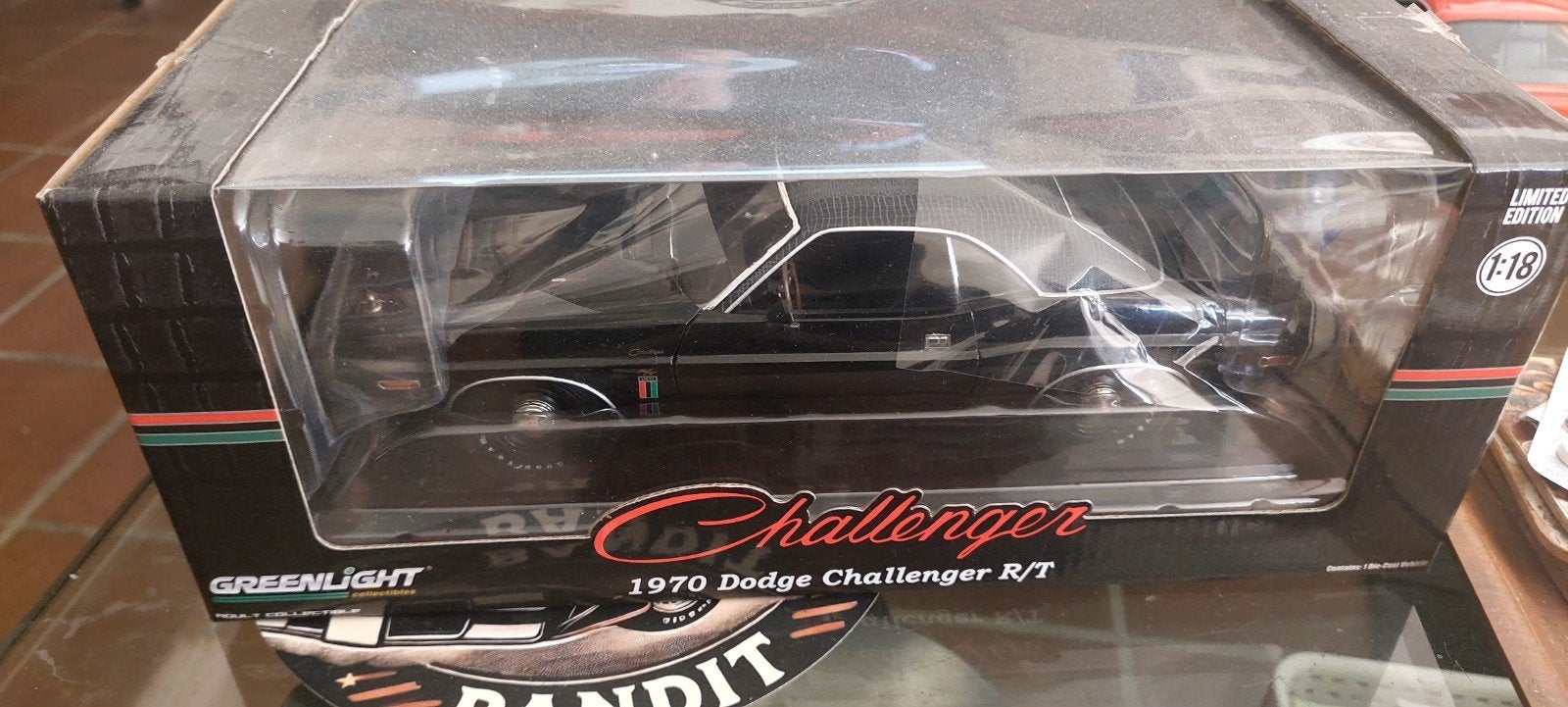 dodge challenger Black ghost r/t  greelight, Ophalen of Verzenden, Auto