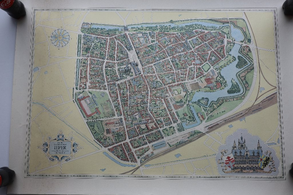 stadskaart IEPER anno 1983, Boeken, Atlassen en Landkaarten, Verzenden, 1800 tot 2000, België, Diane bruyninckx