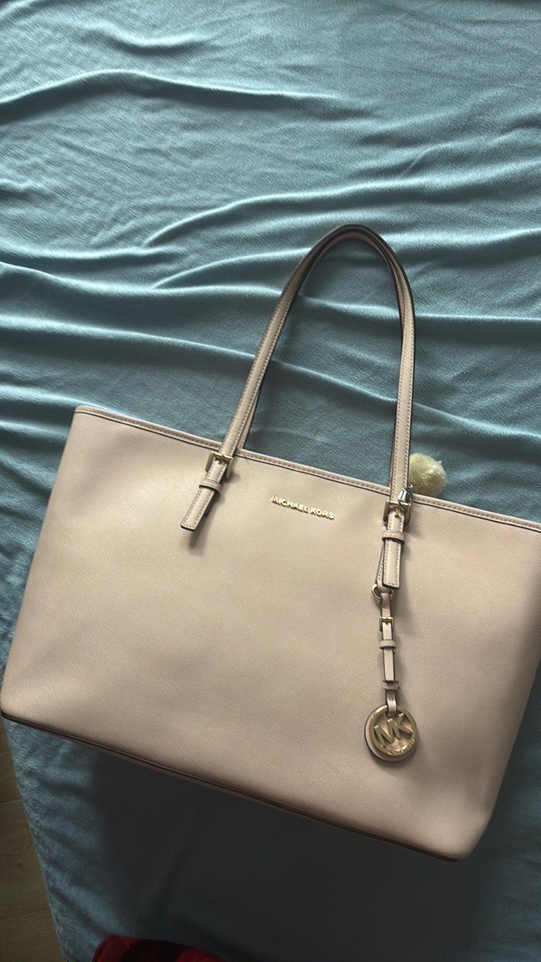 Authentic Michael kors large tote bag pink rose school bag, Enlèvement, Utilisé, Rose, Sac à bandoulière