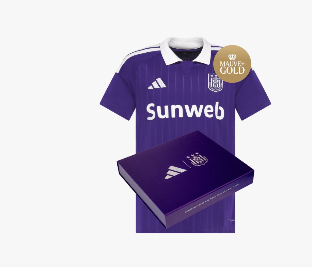 Chemise RSCA Home + Badge Mauve+Doré 26/27, Vêtements | Hommes, T-shirts, Neuf, Autres tailles, Violet, Enlèvement ou Envoi