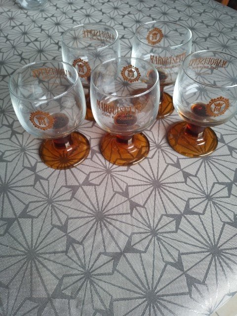 5 verres Marquisette, Maison & Meubles, Cuisine | Vaisselle, Verre ou Verres, Enlèvement ou Envoi, Vintage, Comme neuf