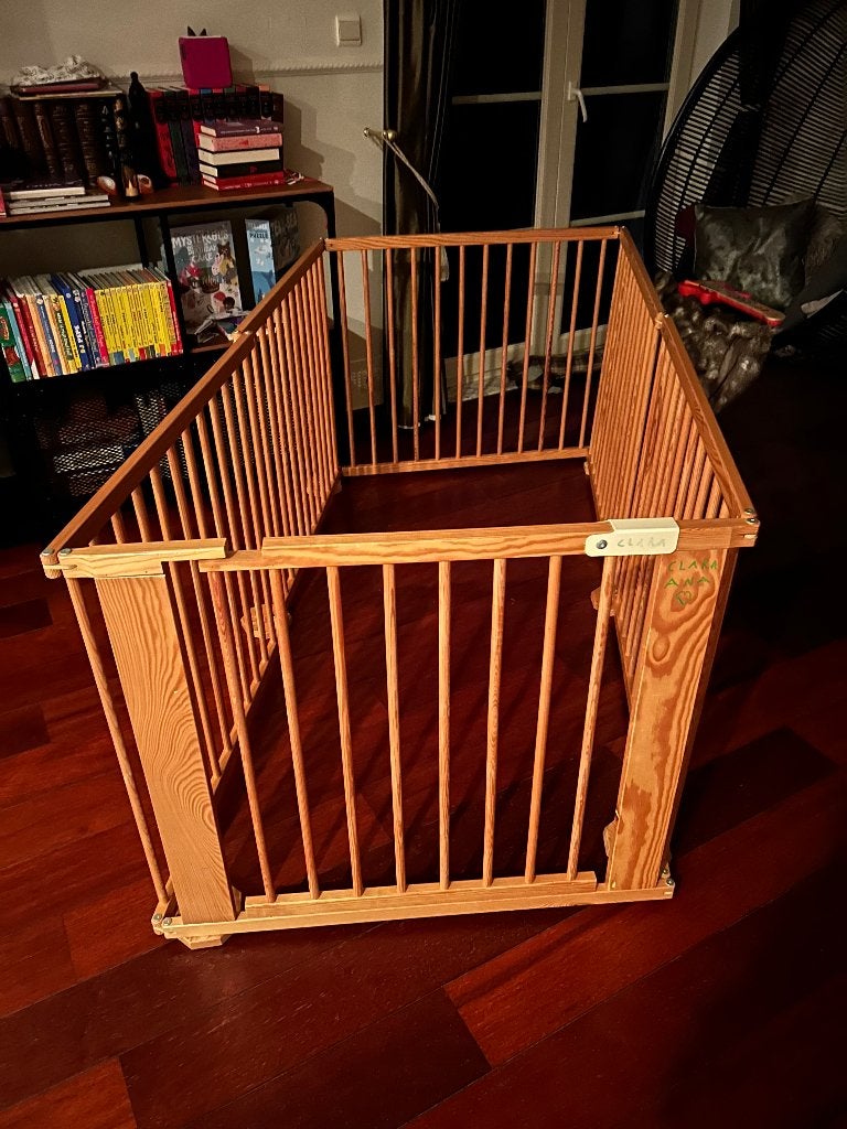 Baby park box kooi hout 180x90cm inklapbaar, Kinderen en Baby's, Ophalen of Verzenden, Gebruikt, Overige vormen