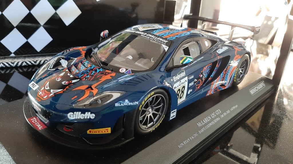 McLaren 12C GT3 Von Ryan Racing 24h Spa 2013 1:18 MiniChamps, Enlèvement ou Envoi, Comme neuf, MiniChamps