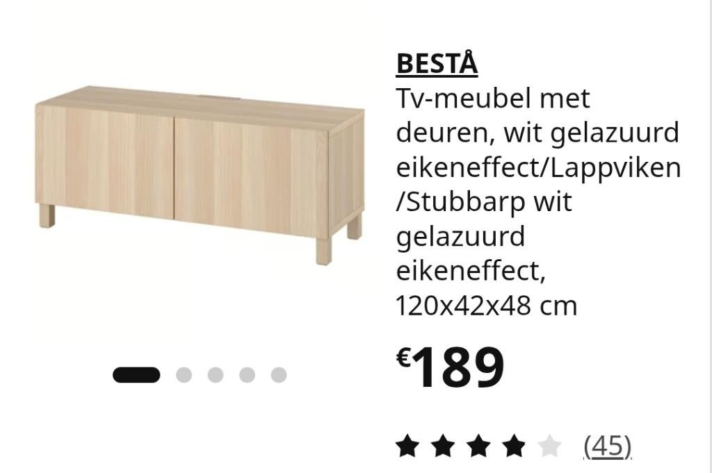 Tv meubel eik IKEA, Ophalen, Zo goed als nieuw, Eikenhout