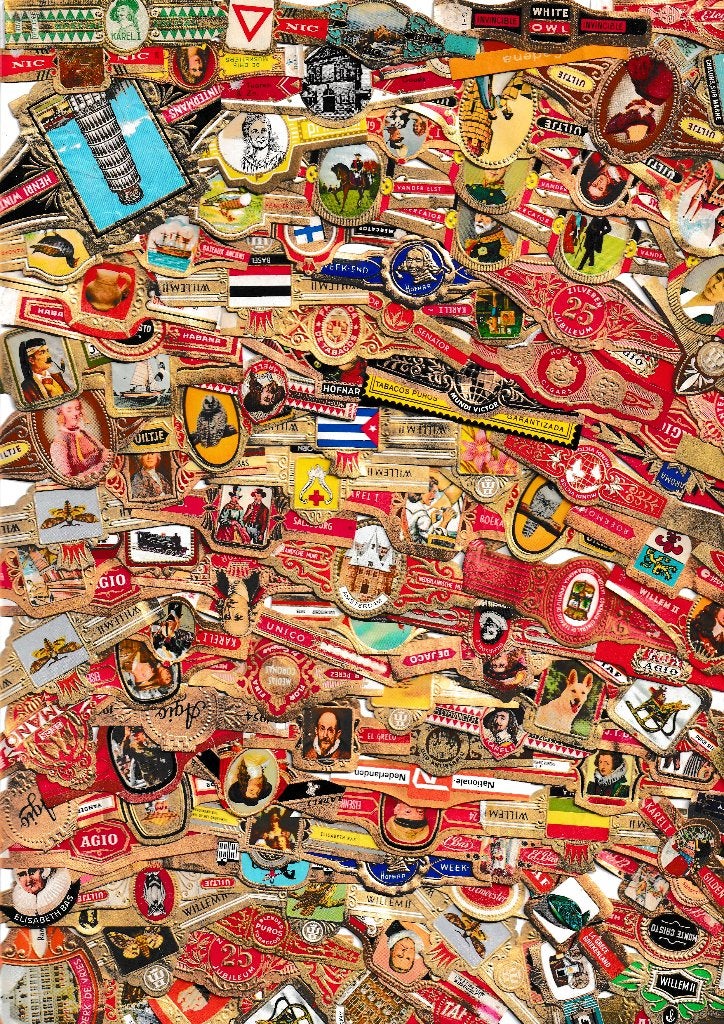 lot van 1000 stuks oude sigarenbandjes van varia ,,, Verzamelen, Ophalen of Verzenden, Gebruikt, Sigarenbandjes