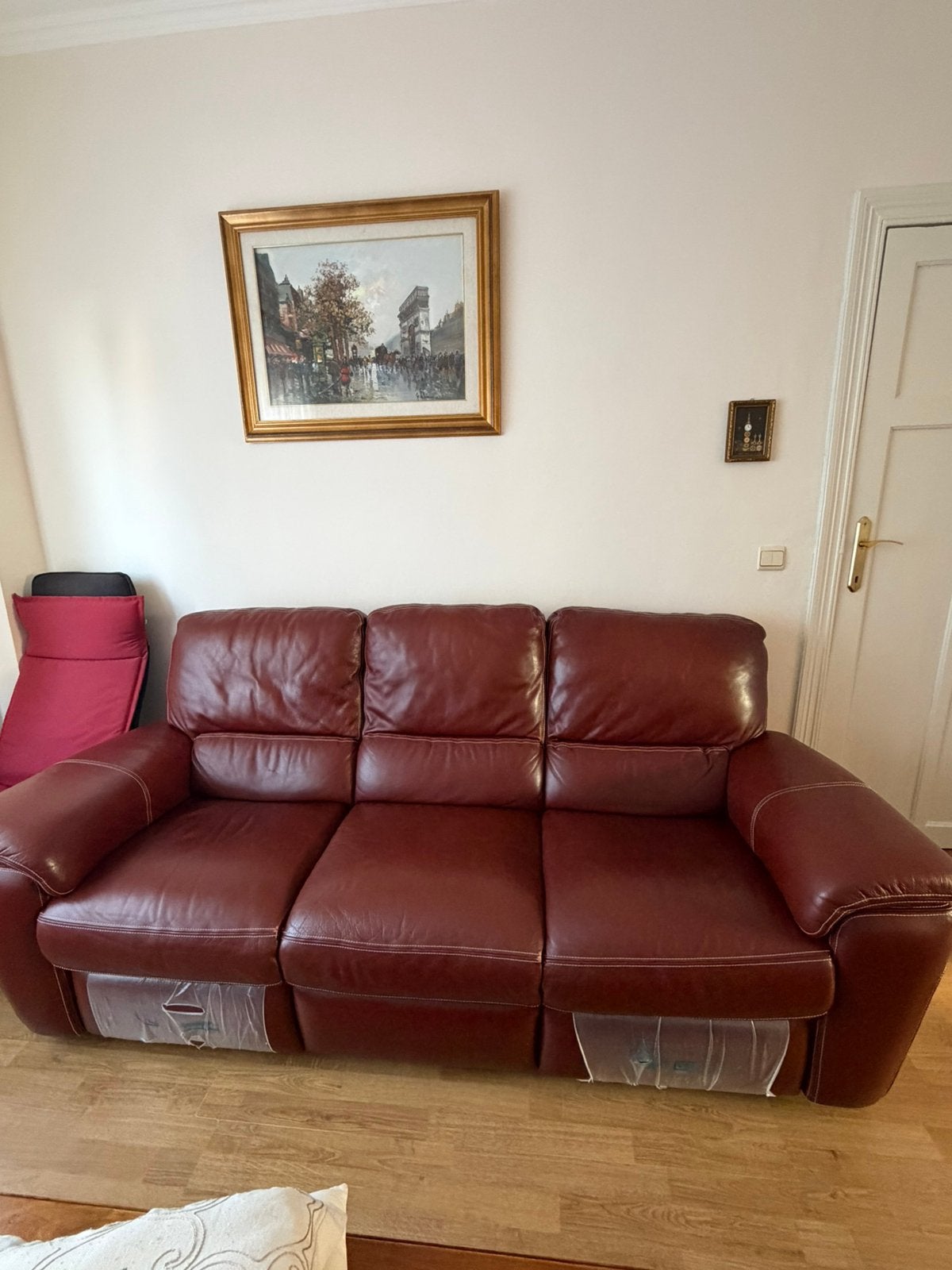 Divan complet en cuir, Maison & Meubles, Canapés | Salons, Utilisé, Banc droit, Quatre personnes ou plus, 75 à 100 cm, Cuir, Enlèvement
