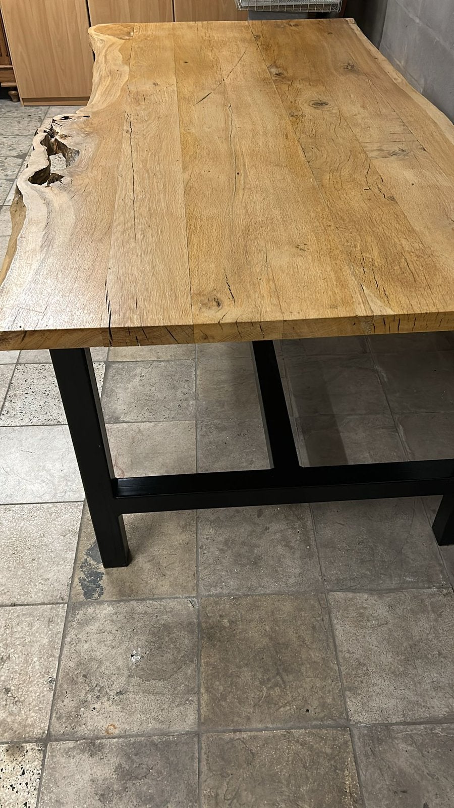 Boomstamtafel en boomstam bijzettafel, Ophalen, Zo goed als nieuw