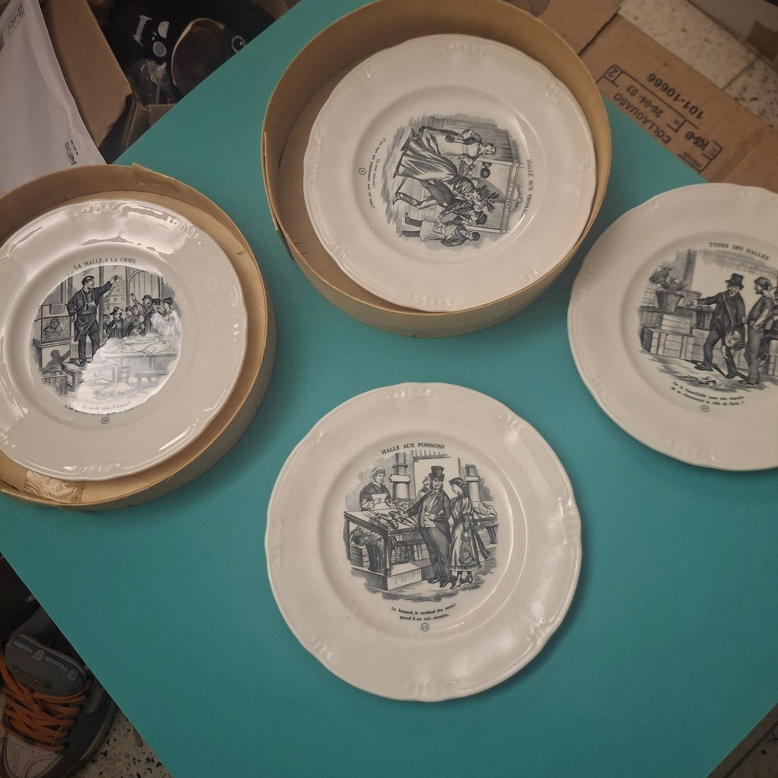 Boch „Les Halles” onberispelijke set van 6 borden, Antiek en Kunst, Ophalen of Verzenden