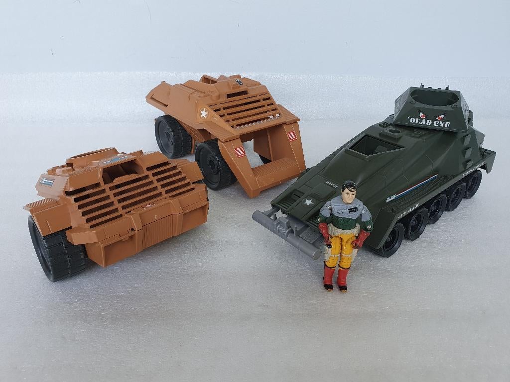 Lot van GI Joe onderdelen o.a. Mean Dog en Persuader, Collections, Enlèvement ou Envoi, Utilisé