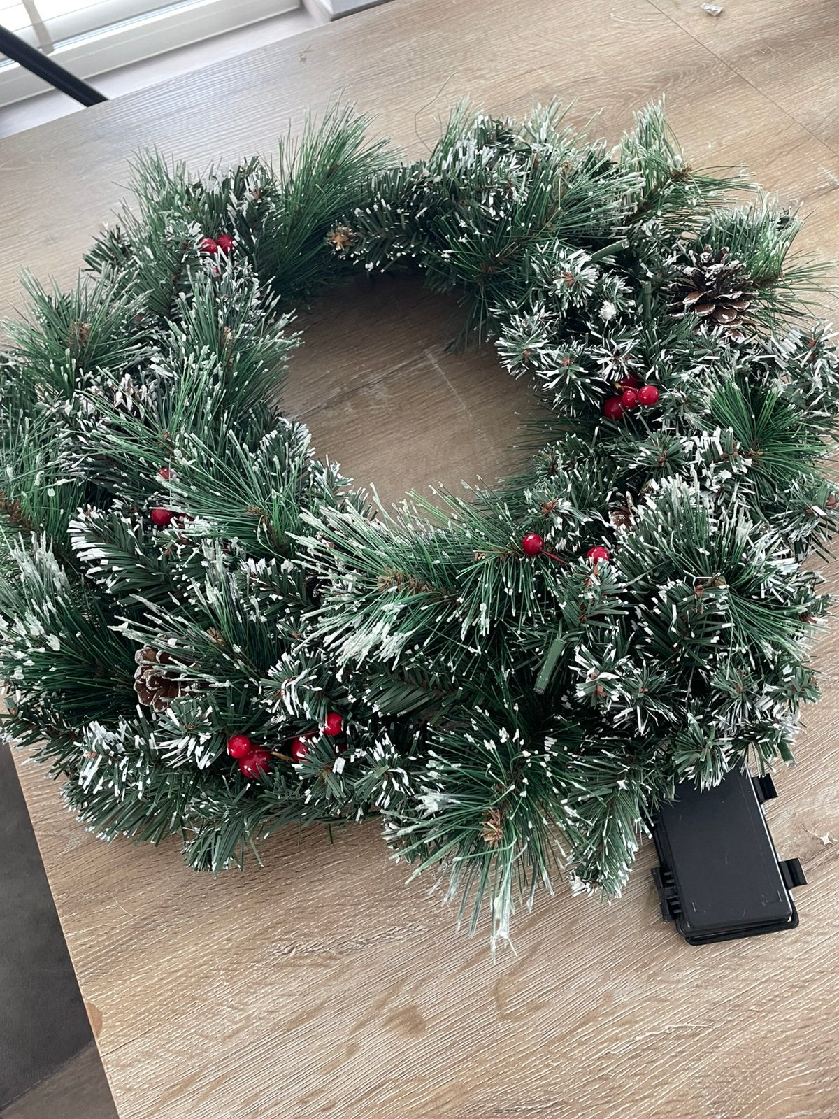 Adventkrans met lampjes verlichting, Huis en Inrichting, Woonaccessoires | Kransen, Ophalen, Zo goed als nieuw