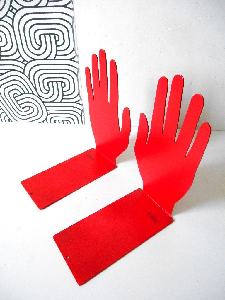 Handenpaar als moderne boekensteun, Antiek en Kunst, Kunst | Designobjecten, Verzenden, Object, Set, Rood