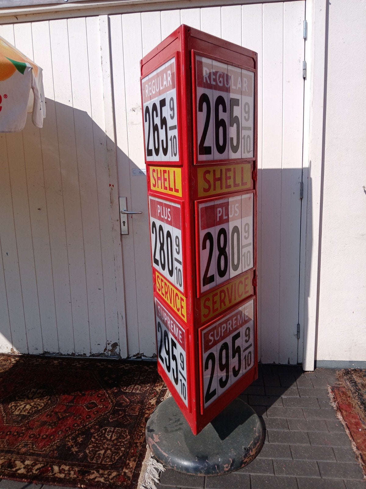 Vintage Shell benzinepomp prijs kiosk USA, Ophalen