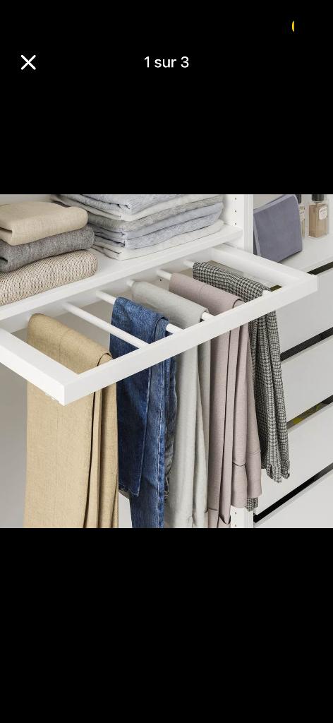 Komplement range pantalon IKEA, Neuf, Avec espace de penderie, Moins de 100 cm, Enlèvement
