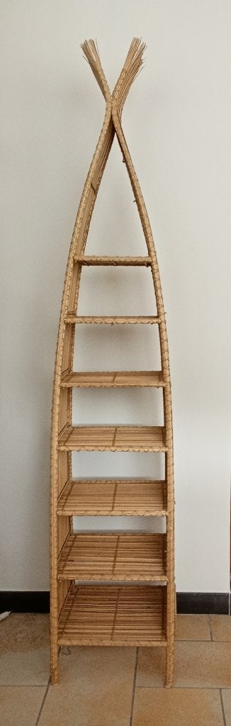 Plank van natuurlijk rotan en bamboe, Ophalen, Zo goed als nieuw, Etagère, Overige materialen