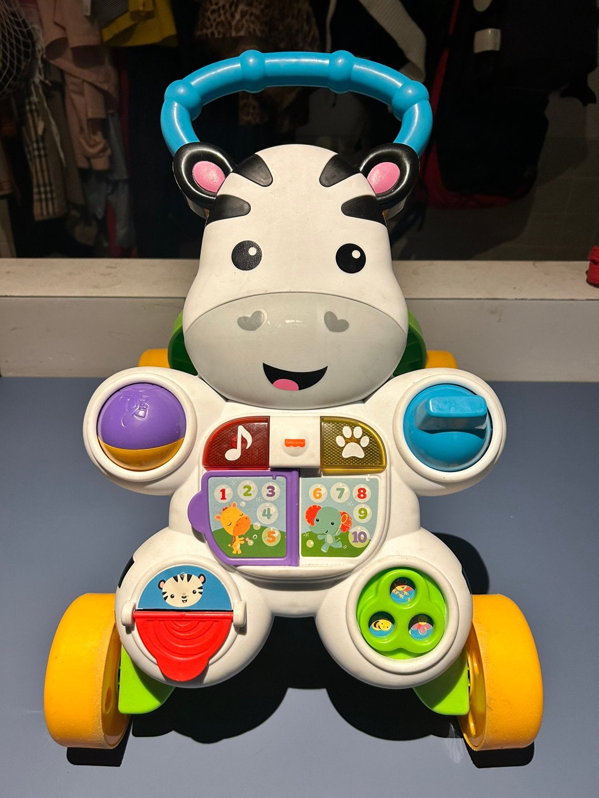 Fisher-Price Loop met mij Zebra – loopwagen 2-in-1 (6m+), Ophalen of Verzenden, Gebruikt, Duw- of Trekspeelgoed, Met licht