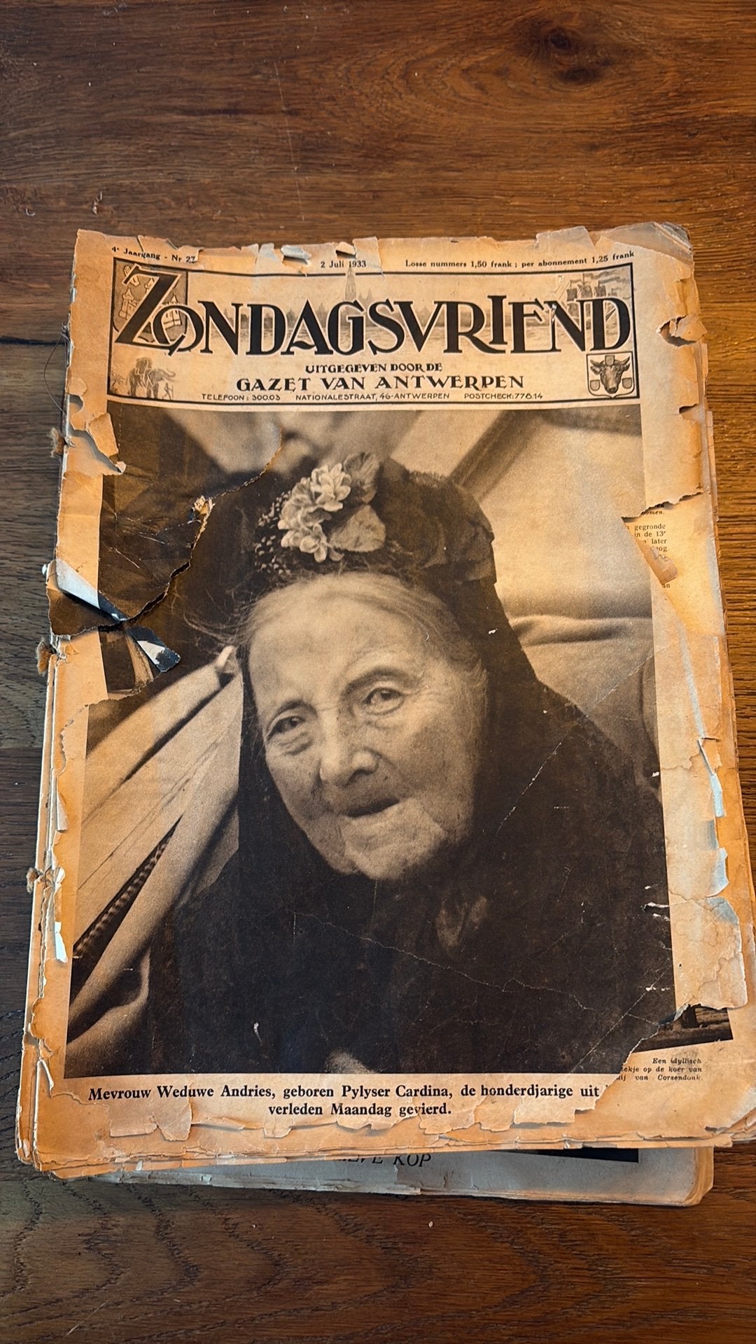 Zondagsvriend, Verzamelen, Ophalen, 1920 tot 1940, Krant