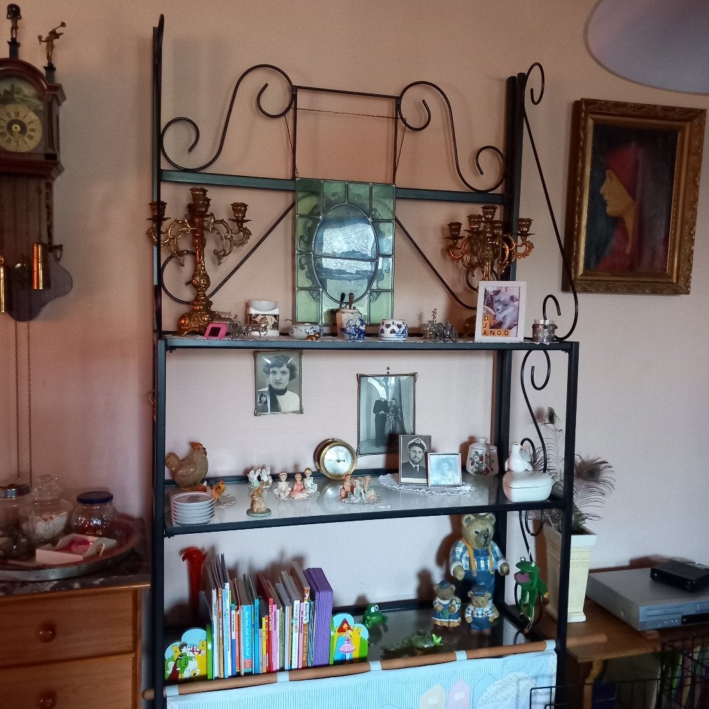 Étagère en fer forgé, Maison & Meubles, Enlèvement, Utilisé, Étagère, Verre