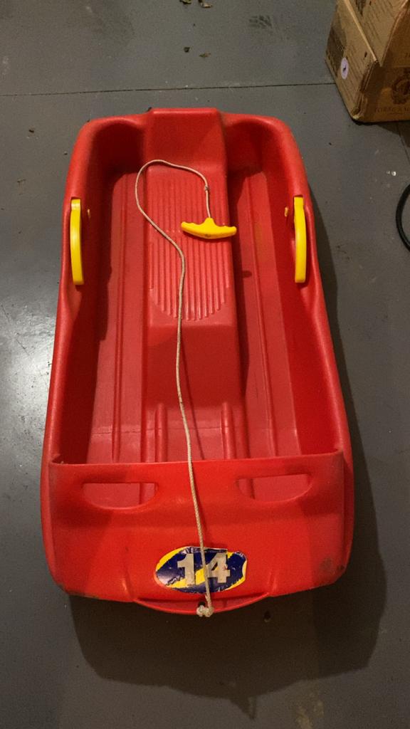 Luge en plastique, Enlèvement, Frein, Utilisé, Plastique