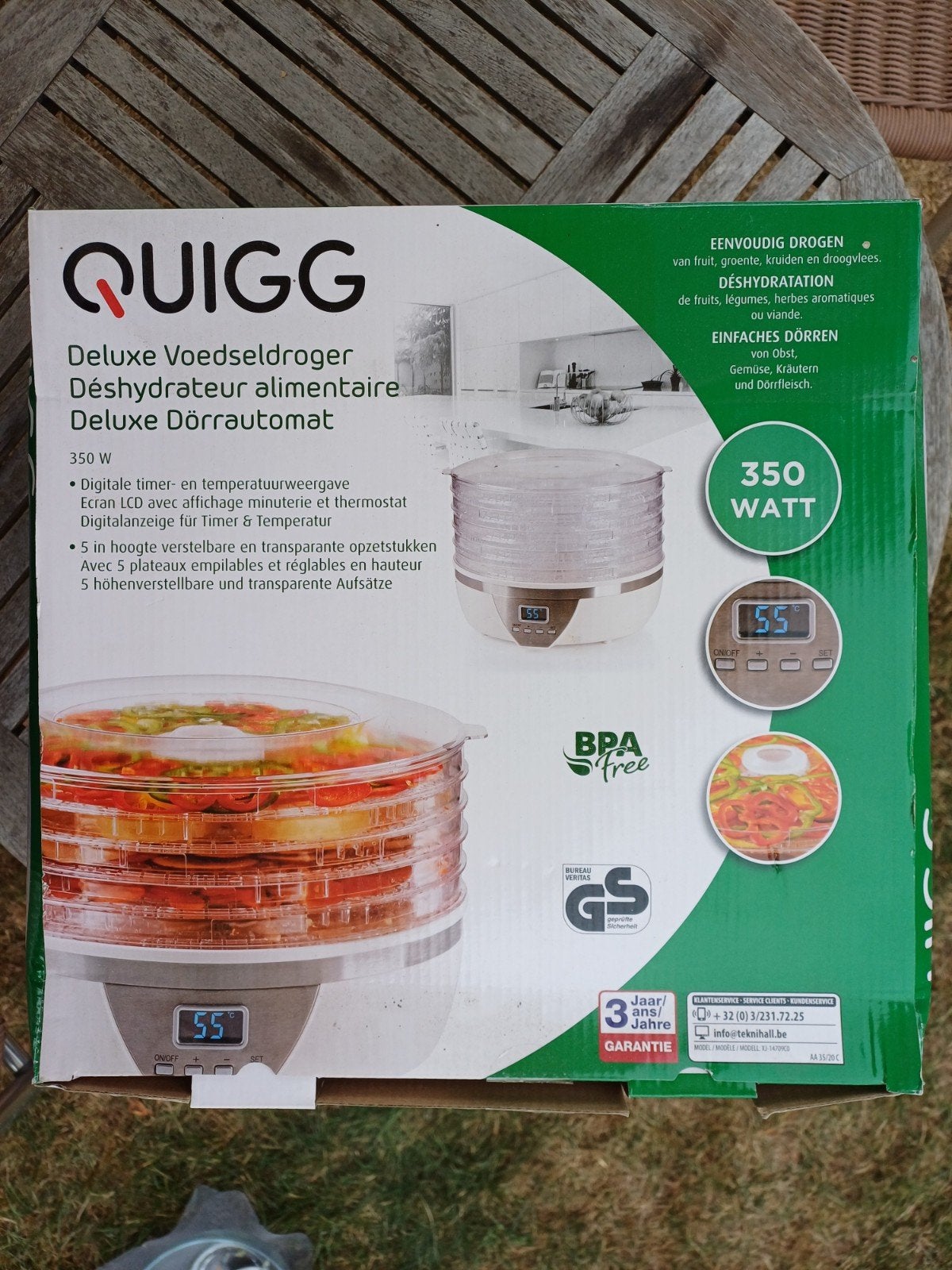 Voedseldroger Quigg, Ophalen