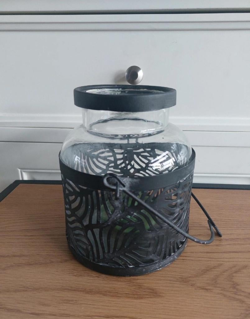 Lantaarn, Gebruikt, Zwart, Ophalen of Verzenden, Metaal