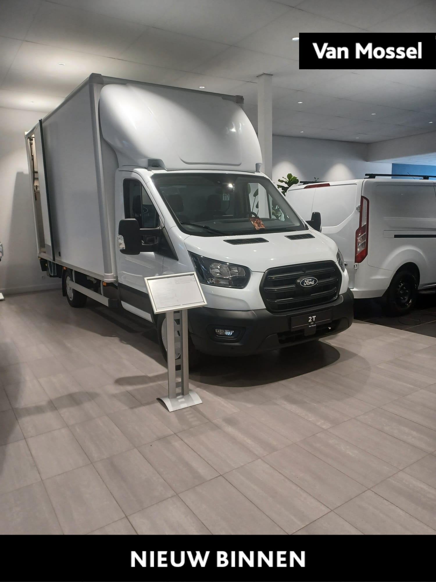 Ford Transit 350L Trend - Meubelbak met laadlift - 360 camer, Auto's, Stof, 4 cilinders, 2500 kg, Wit