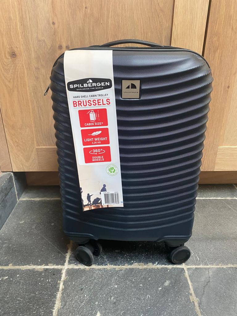 Chariot à bagages à main bleu foncé, Bijoux, Sacs & Beauté, Valises, Neuf, Plastique dur, Moins de 35 cm, Enlèvement